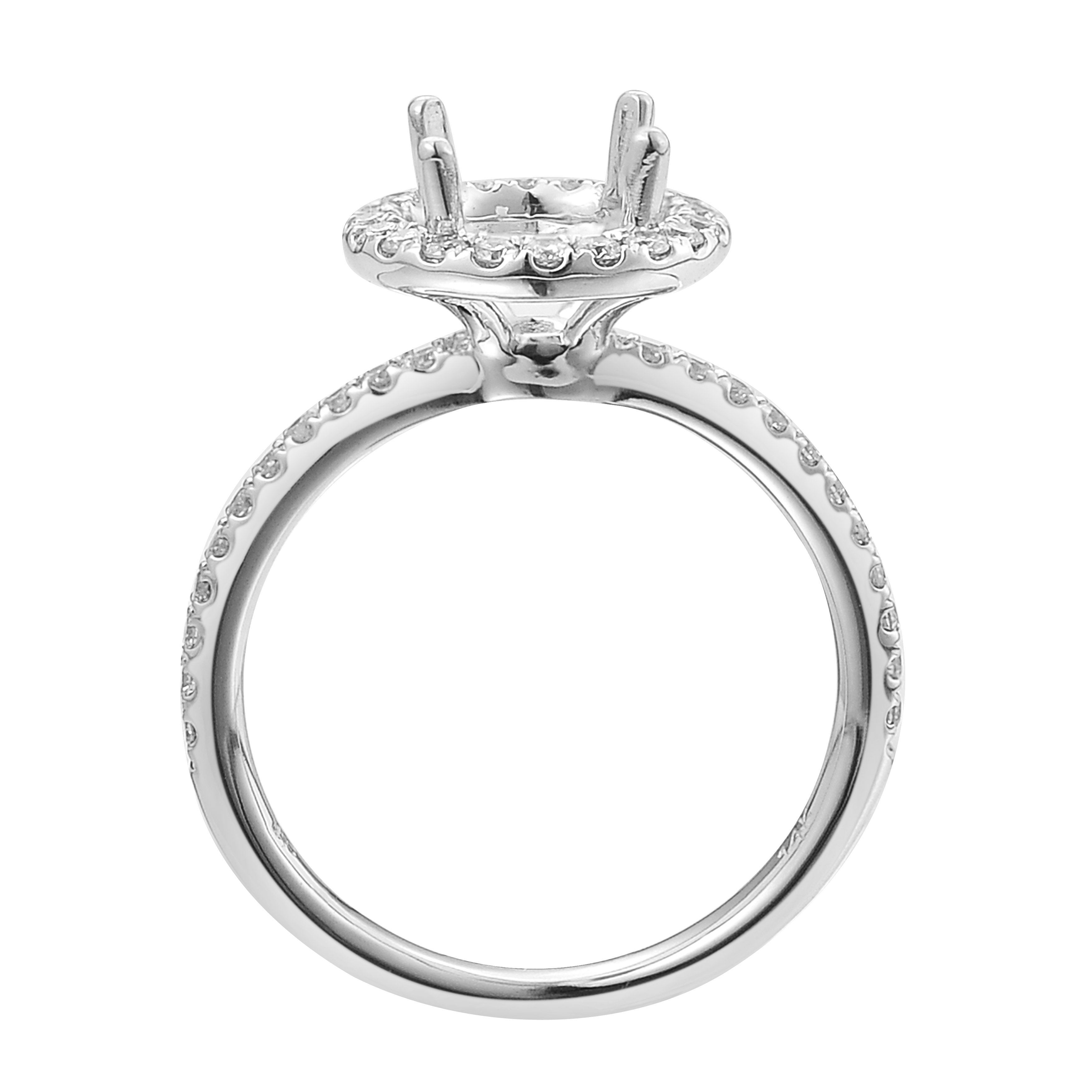 Diamond Engagement Mounting Ring 0.30 ct. 14K White Gold